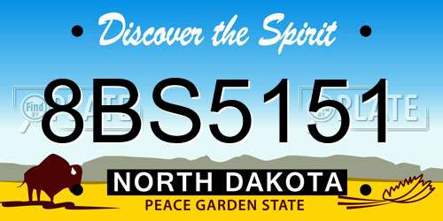 8BS5151 North Dakota License Plate
