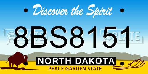 8BS8151 North Dakota License Plate