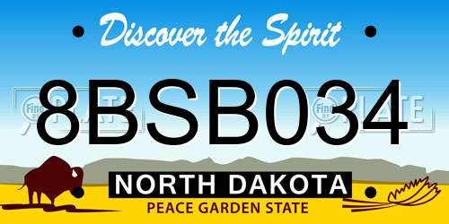 8BSB034 North Dakota License Plate