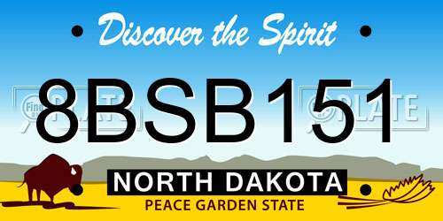 8BSB151 North Dakota License Plate