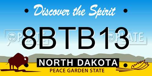 8BTB13 North Dakota License Plate