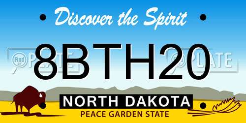 8BTH20 North Dakota License Plate