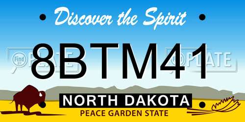 8BTM41 North Dakota License Plate