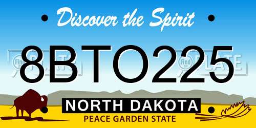 8BTO225 North Dakota License Plate