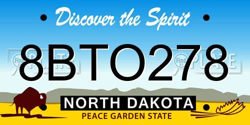 8BTO278 North Dakota License Plate