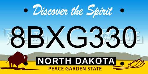 8BXG330 North Dakota License Plate
