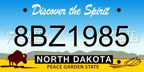 8BZ1985 North Dakota License Plate