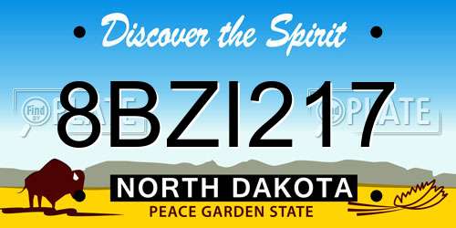 8BZI217 North Dakota License Plate