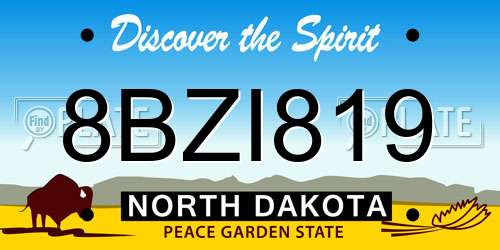 8BZI819 North Dakota License Plate