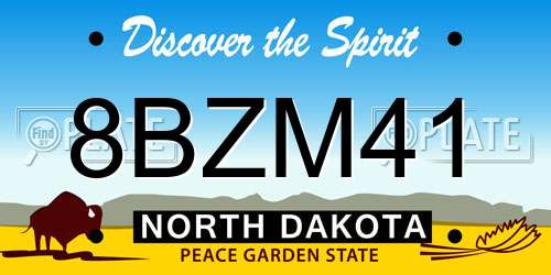 8BZM41 North Dakota License Plate