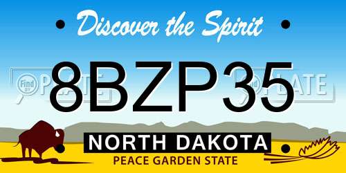 8BZP35 North Dakota License Plate