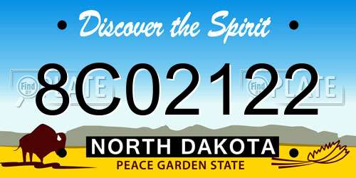 8C02122 North Dakota License Plate