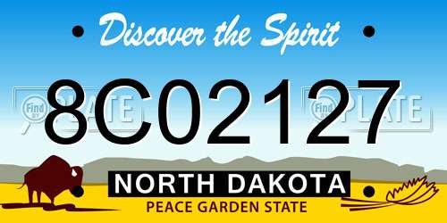 8C02127 North Dakota License Plate