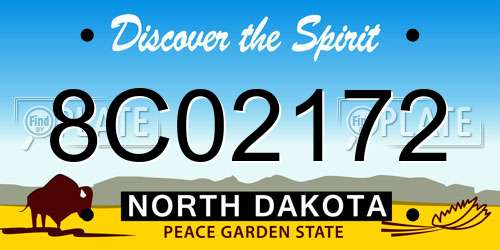 8C02172 North Dakota License Plate