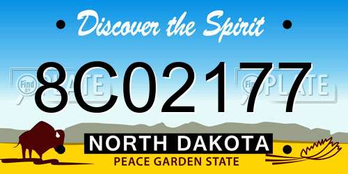 8C02177 North Dakota License Plate