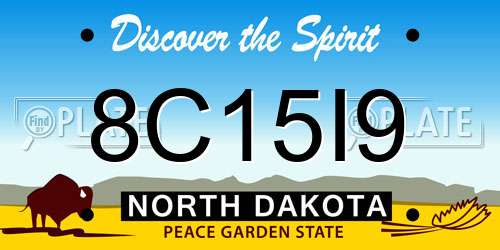 8C15I9 North Dakota License Plate