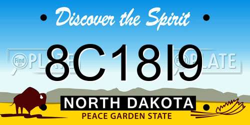 8C18I9 North Dakota License Plate