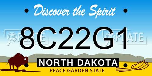 8C22G1 North Dakota License Plate