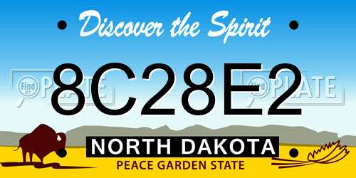 8C28E2 North Dakota License Plate