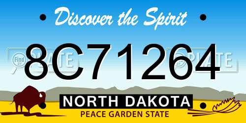 8C71264 North Dakota License Plate