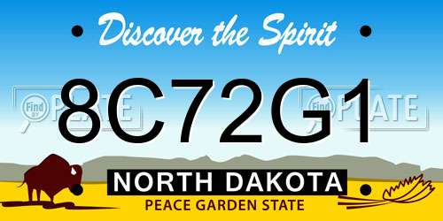 8C72G1 North Dakota License Plate