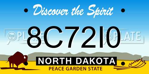 8C72I0 North Dakota License Plate