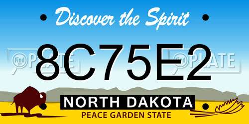 8C75E2 North Dakota License Plate