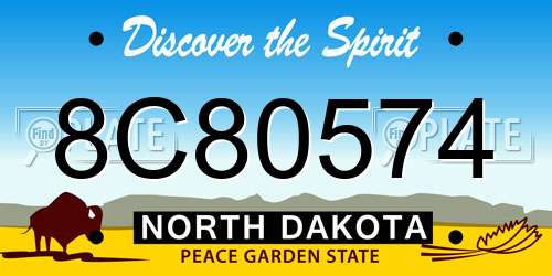 8C80574 North Dakota License Plate