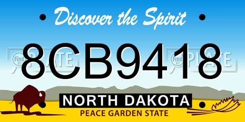 8CB9418 North Dakota License Plate