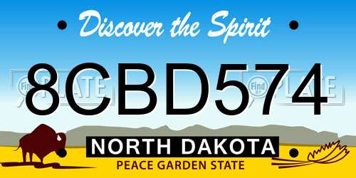 8CBD574 North Dakota License Plate