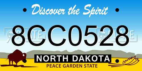 8CC0528 North Dakota License Plate