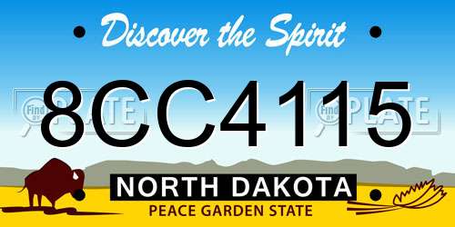8CC4115 North Dakota License Plate