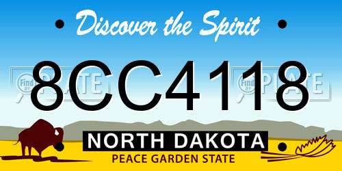 8CC4118 North Dakota License Plate