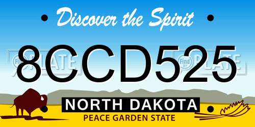 8CCD525 North Dakota License Plate