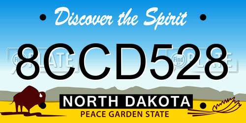 8CCD528 North Dakota License Plate