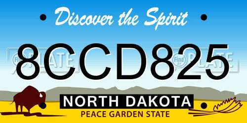 8CCD825 North Dakota License Plate