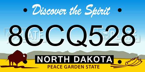 8CCQ528 North Dakota License Plate