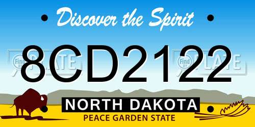 8CD2122 North Dakota License Plate