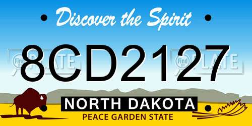 8CD2127 North Dakota License Plate