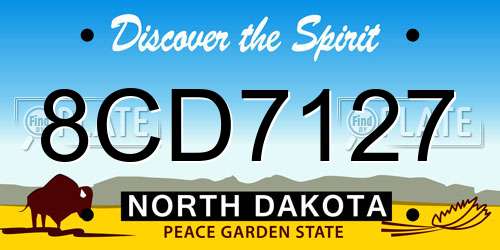 8CD7127 North Dakota License Plate