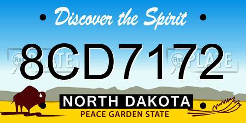 8CD7172 North Dakota License Plate
