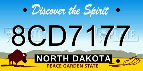 8CD7177 North Dakota License Plate
