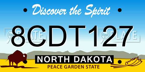 8CDT127 North Dakota License Plate