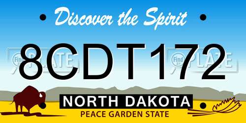 8CDT172 North Dakota License Plate