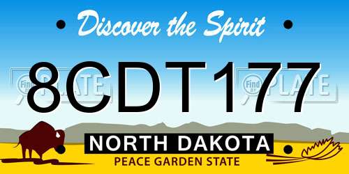 8CDT177 North Dakota License Plate