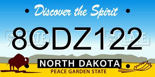 8CDZ122 North Dakota License Plate