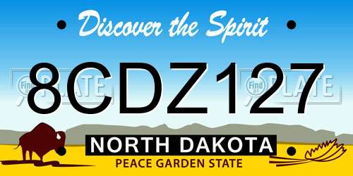 8CDZ127 North Dakota License Plate