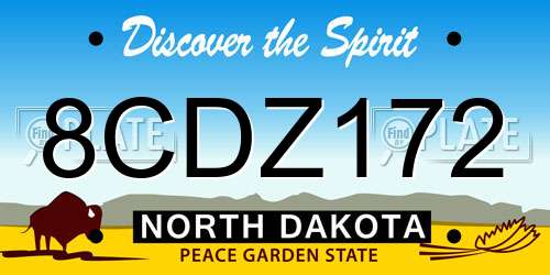 8CDZ172 North Dakota License Plate