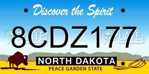 8CDZ177 North Dakota License Plate