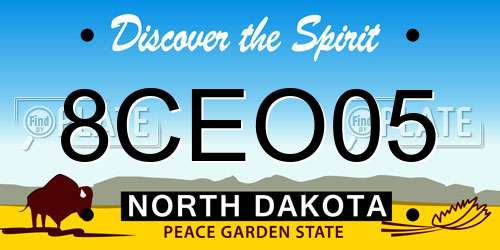 8CEO05 North Dakota License Plate